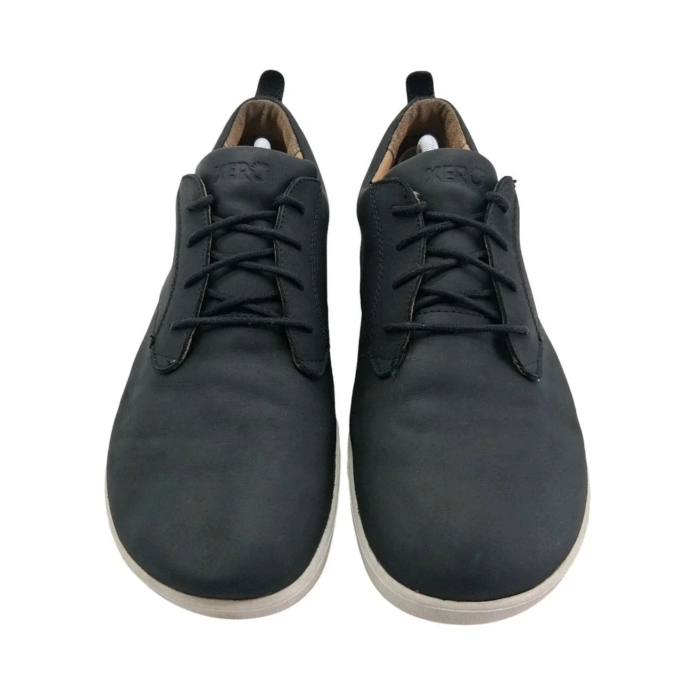 Xero Glenn Shoes Mens Size 12 Black Leather Casual Barefoot Sneakers Comfort
